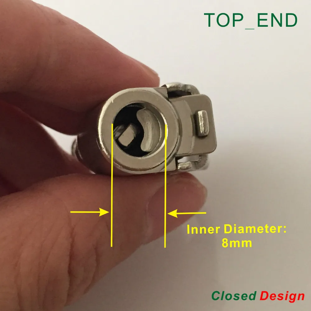 8x25mm,Closed Design,Nickle Plated Brass,Euro Style Air Chuck,Long Hose Barb,Tire/Tyre Inflator Gauge Fitting,1/4