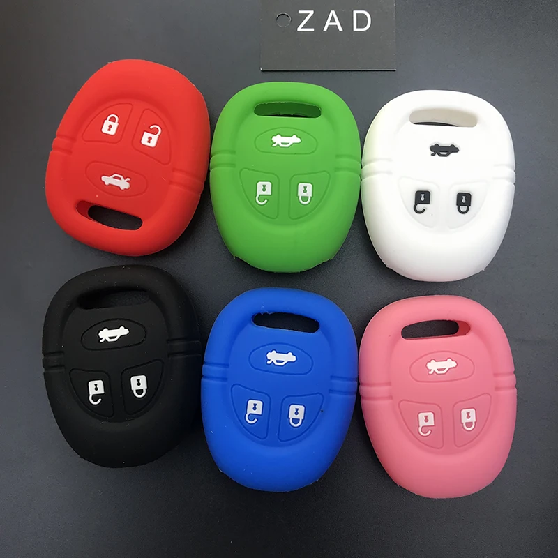 ZAD silicone rubber car key Case Cover skin holder protector Shell for Saab 9-3 9-5 93 95 3 Buttons Smart Remote Key Fob