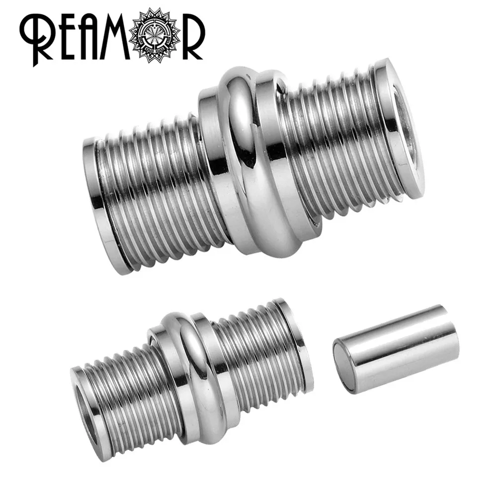 

REAMOR 316l Stainless Steel 5mm Rotate Screws Magnetic Clasp Buckle Bracelet Connectors for DIY Jewelry Making Findings 22*14mm