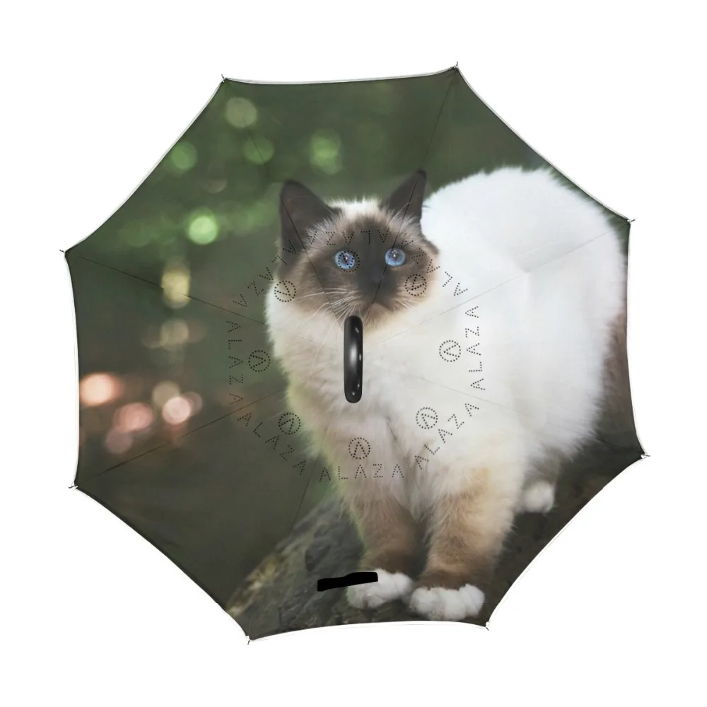 Birman Cat Printed Reverse Umbrella Windproof Ultralight Sun Rain Automatic Folding Umbrella Rain Women Umbrellas Lady Parasol