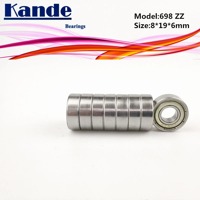 Kande Bearings 698ZZ 10pcs ABEC-1 698 ZZ ABEC-3 698ZZ 10pcs ABEC-5 698-2Z Miniature Deep Groove Ball Bearing 8x19x6mm 698