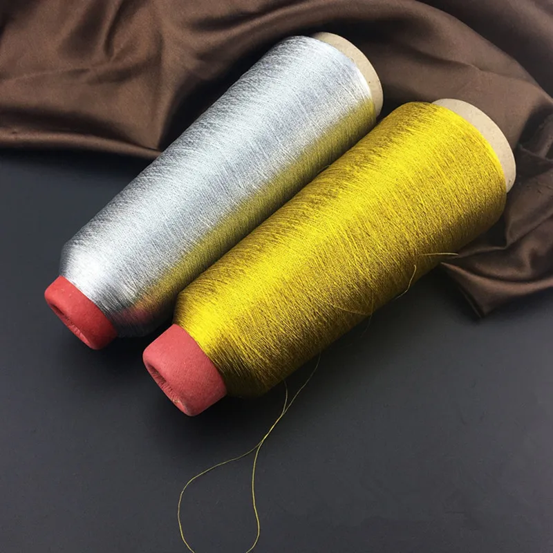 Gold Silver Computer Cross-stitch Embroidery Threads 3000M Sewing Thread Textile Metallic Yarn Woven Sewing Machine Cones Line