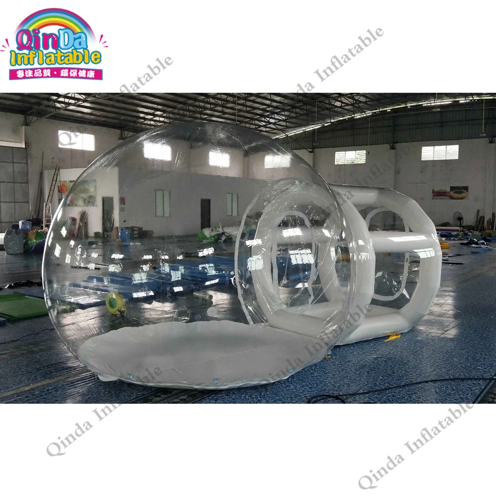 Transparent PVC Inflatable Dome Camping Tent 3m Inflatable Bubble Lodge Tent With 2m Trance Frame Tube