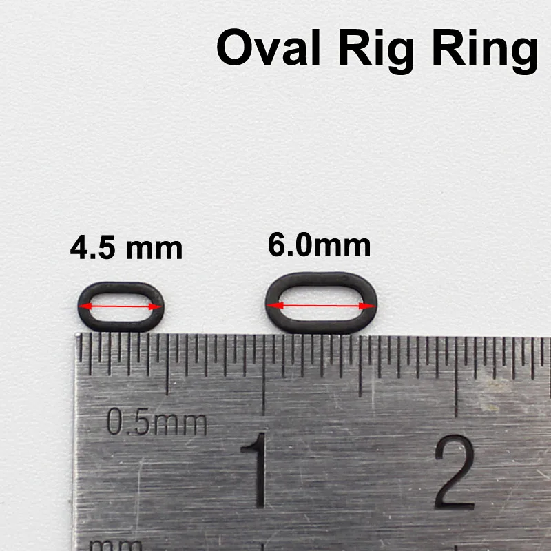 50PCS Carp Fishing Accessory Rig Rings  Anti Glare Oval Blow Back Rig Rings  Matt Black Terminal Tackle