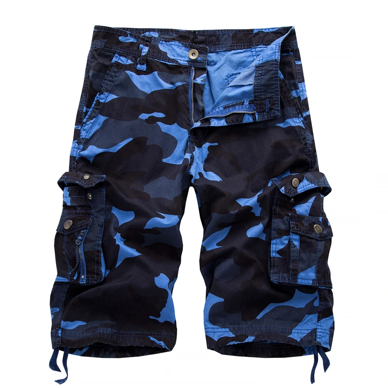 Pantalones cortos militares de camuflaje para hombre, Bermudas informales con múltiples bolsillos, talla grande 40, verano, 2024