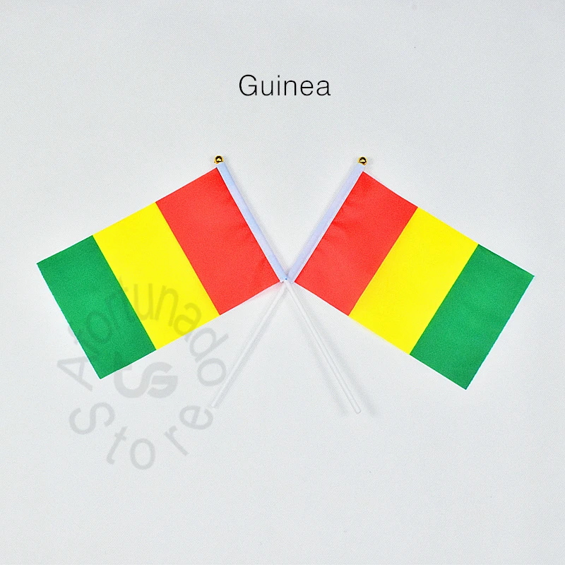 Guinea 14*21cm flag Banner 10pieces  Hand waving Flag  Guinea for meet,Parade,party.Hanging,decoration