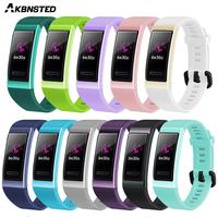 AKBNSTED Colorful Silicone Sport Strap For Huawei Band 3/3 Pro/4 Pro Smart Watch Replacement Wristband For Huawei Band 4 Pro