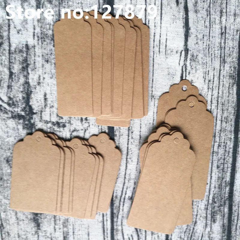 100pcs Kraft Paper Multi-Sizes Hang Tags Wedding/Birthday Party Decoration /Small Gift Price Tag/Jewelry Price Tag