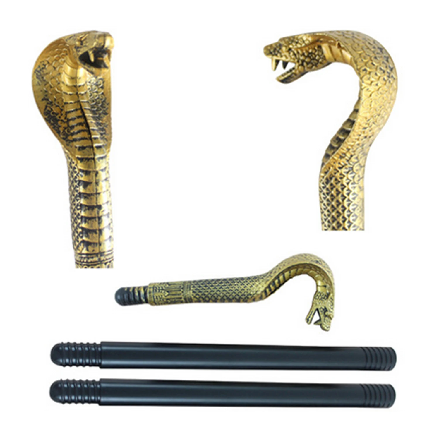 Behogar Adjustable Skull Snake Scepter Warlock Staff Wizard Pharaoh Accessories for Halloween Cosplay Costume Party Supplies