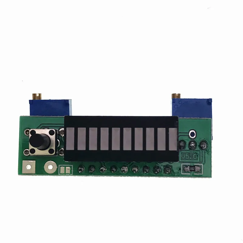 LM3914 módulo indicador de capacidad de batería, probador de nivel de potencia, pantalla LED, Kits electrónicos de bricolaje, azul, 10 segmentos,