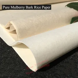10 arkuszy/partia, bardzo cienki czysty papier z kory morwy, chiński papier ryżowy Calligrpahy malarstwo Xuan papier ręcznie robiony Xuan Zhi semi-raw