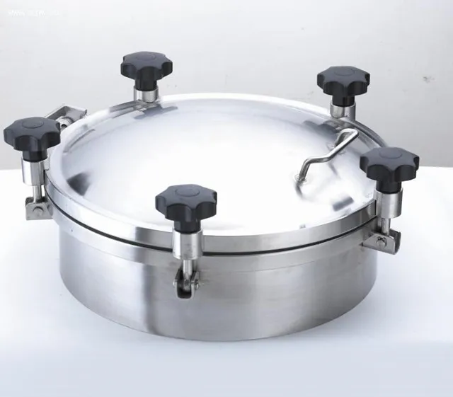 Sanitary 300mm Round Pressure Tank Manhole Cover Stainless Steel Silicon/EPDM Sealing