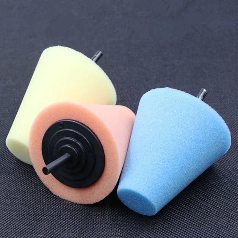 Burnishing car Automotive Foam Sponge Polishing Cone Shaped Buffing Pads For Car Wheel Hub Care Metal Pad Soft Type