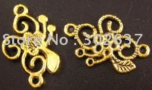 

FREE SHIPPING 180pcs Antiqued gold plt flower spiral links 24mm A54G