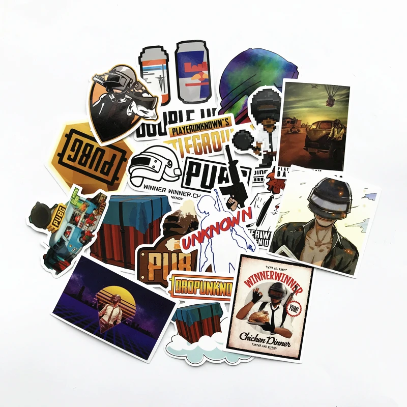 29Pcs/lot Playerunknows PUBG Game Stickers For Snowboard Laptop Luggage Car Fridge Car- Styling Sticker Pegatina