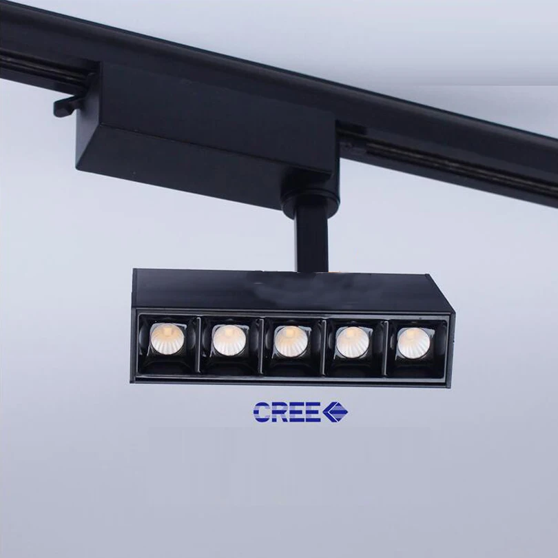 4pcs LED Indoor Track Lighting 5x2W 10x2W LED Track Spotlight Rectangle LED Recessed Ceiling Lamps AC110V 220V Dimmable