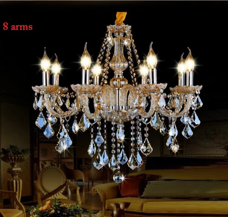 Luxury 6/810/15/18 Lights arm Chandelier large modern pendant crystal light k9 crystal lamp chandelie lustre candelabro de sala