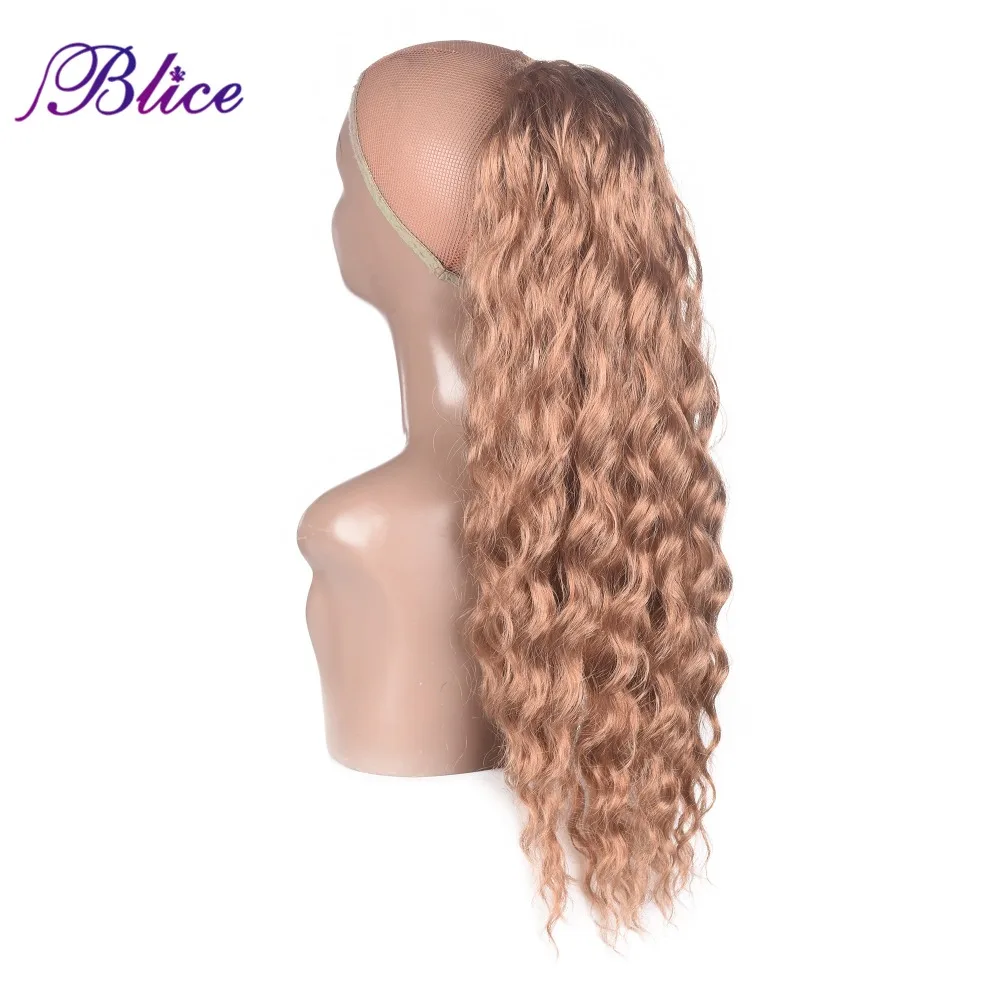 Blice 20-24 pollici estensioni coda di cavallo capelli ricci Alita sintetici resistenti al calore con due pettini in plastica tutti i colori disponibili