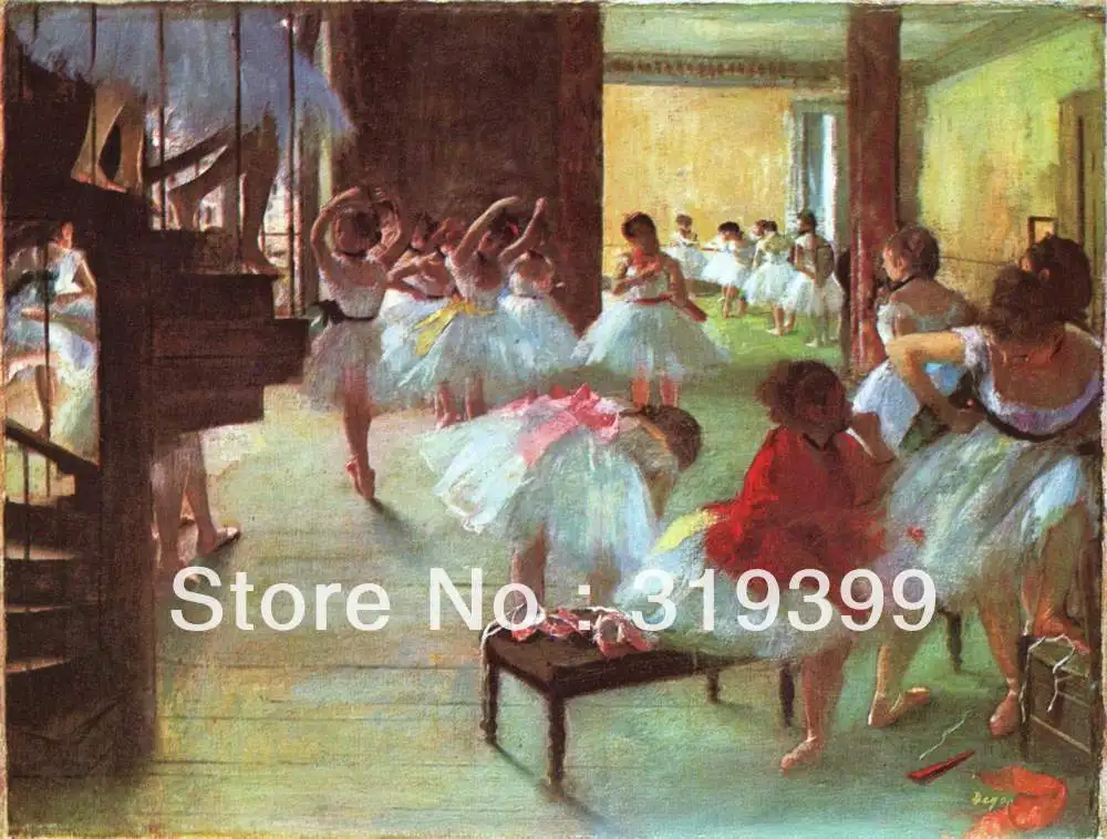Репродукция картины маслом на льняном холсте, балетной школе Эдгара Дегас, бесплатная доставка, ручная работа, высокое качество