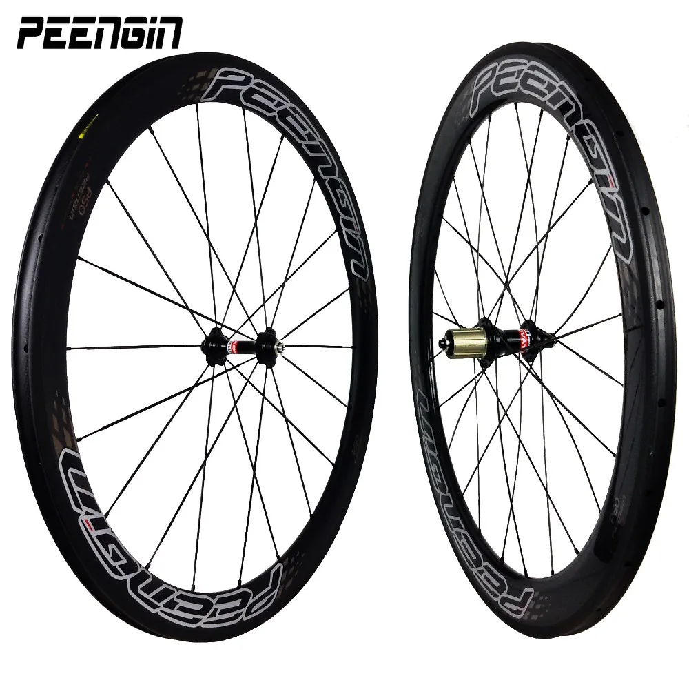 New Cycle Wheelset Peengin Stickers 50mm 60mm Road Bike Racing 25Mm Wide U Shape Tubular 20/24 Holes DIY Carbon Clincher Wheels