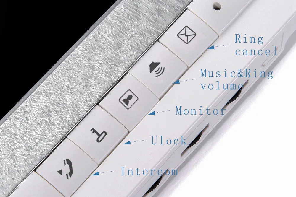 Monitor de 7 pulgadas para teléfono de puerta, intercomunicador, sistema de timbre, interfono, cámara de visión nocturna IR para Villa 4, Monitor 2,