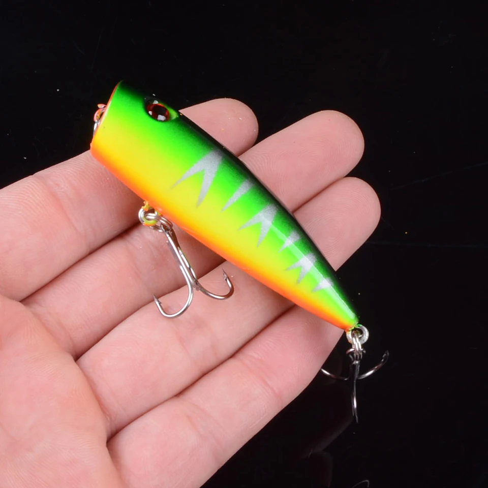 1pcs 6.5cm 9.7g Popper Wobbler Fishing Lure With 6# hooks Floating Crankbait Artificial Bait Popper Pesca 3D Eyes
