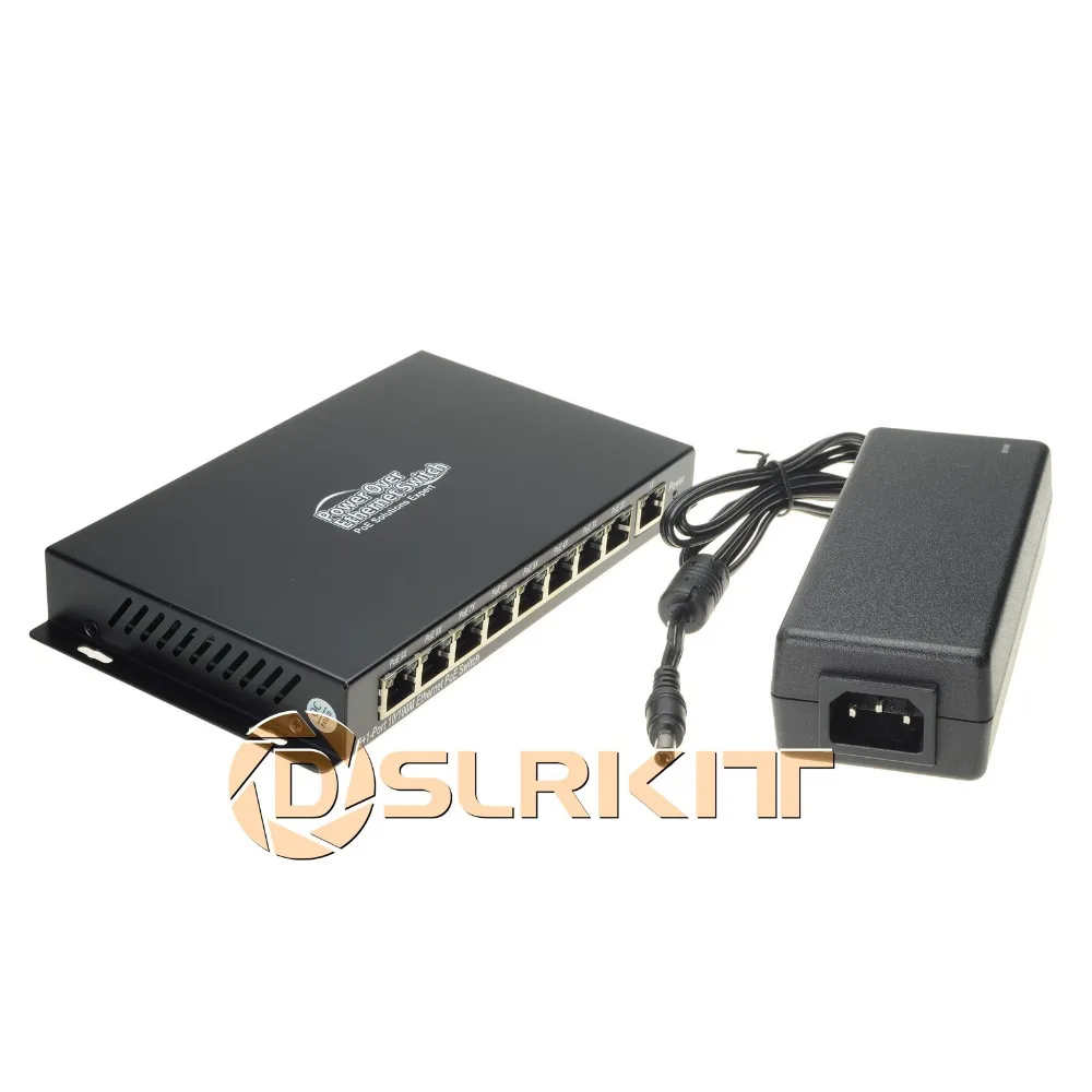 12 v 96 w 9 cổng 8 POE Injector Power over Ethernet switch 4,5 +/7,8-Wall Mount