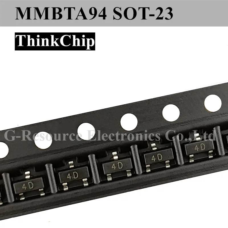 MMBTA94 SOT-23 SMD 트라이오드 PNP 신호 트랜지스터, 마킹 4D/4Z, 100 개