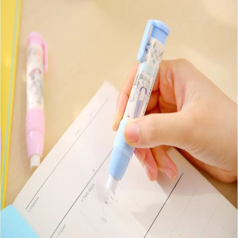 1PCS Cute Erasers New Stationery Sweet And Cute Cartoon Students Press Hands-on Rubber Learning Supplies For Student