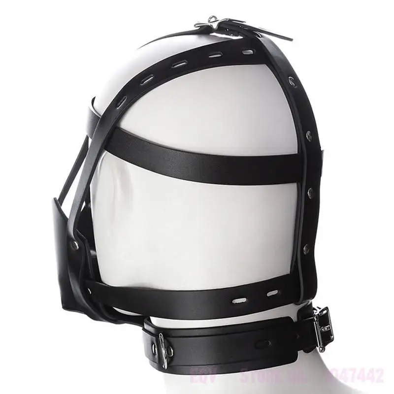 PU Leather Harness BDSM Bondage Harness Gag Gay Mouth Mask With Ball Mouth Gag Fetish Salve Restraint Sex toys For Couples