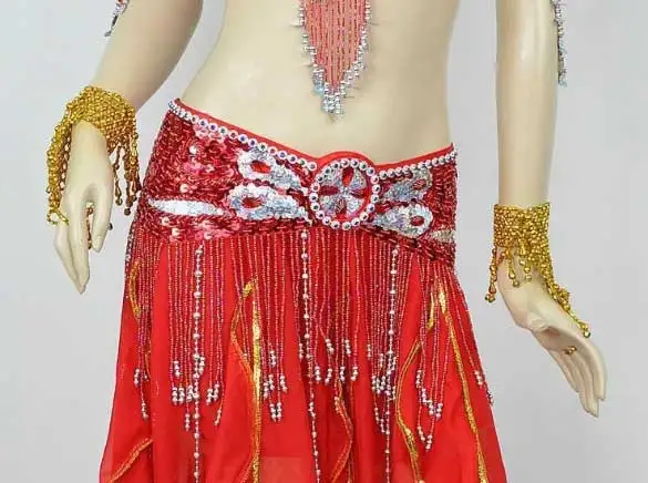 2016 New Belly Dance Costume Handmade Sequins Waist Belts Belly Dancing Scarves For Women On Sale 11 Colors