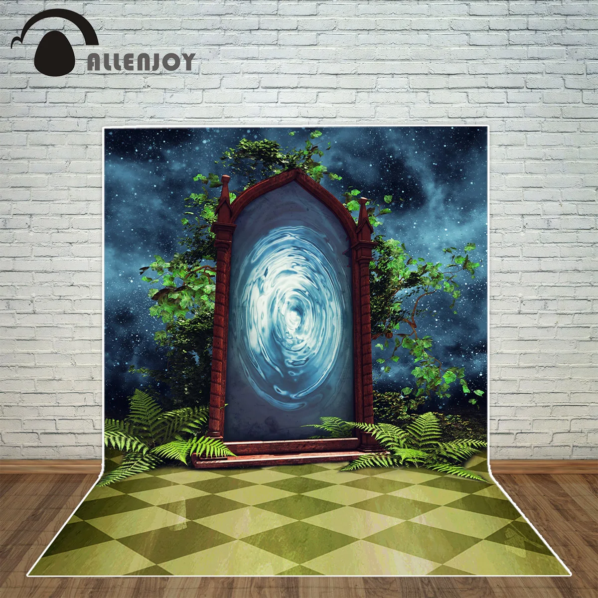 Allenjoy photography backdrop Grid ground stars night soul door plant background for photo studio camera fotografica