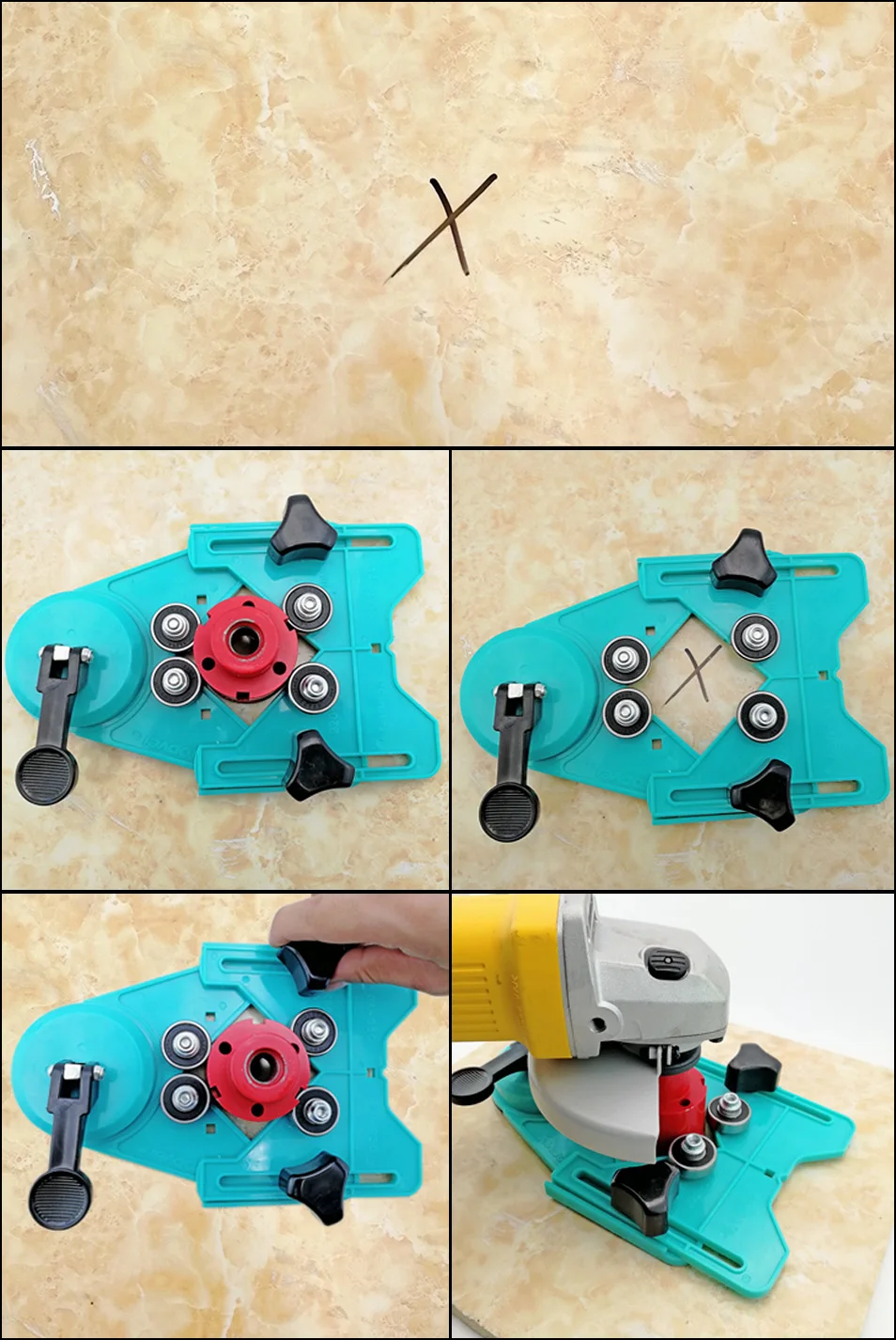 DIATOOL Regolabile In Plastica Guida della Fresa con la Tazza di Aspirazione core bit Posizionatore foro ha veduto locater progettato per trapani core bit