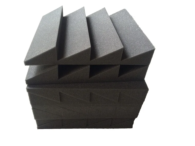 6 PCS Sound Insulation Studio Foam Wedge Acoustic Sponge Charcoal Color