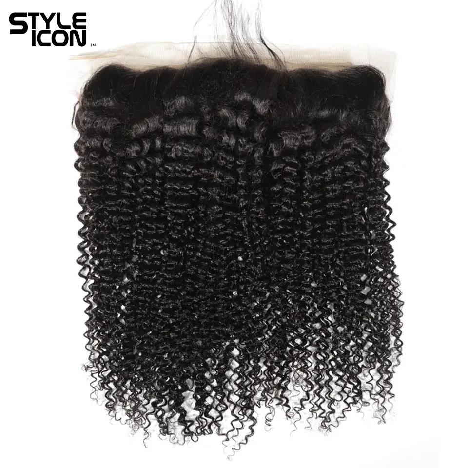 Styleicon Kinky Curly Bundle with Frontal Peruvian Hair Bundles with Frontal 13x4 Curly Wave Non-Remy Hair Bundles with Closure