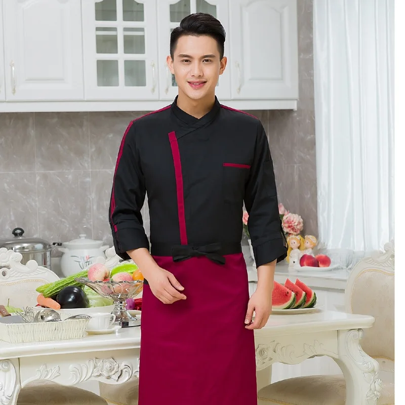 New Arrival Hotel Chef  Jacket Adult  Long Sleeved  Chef Uniforms Autumn and Winter Hotel Cake Bakers Clothes B-5926