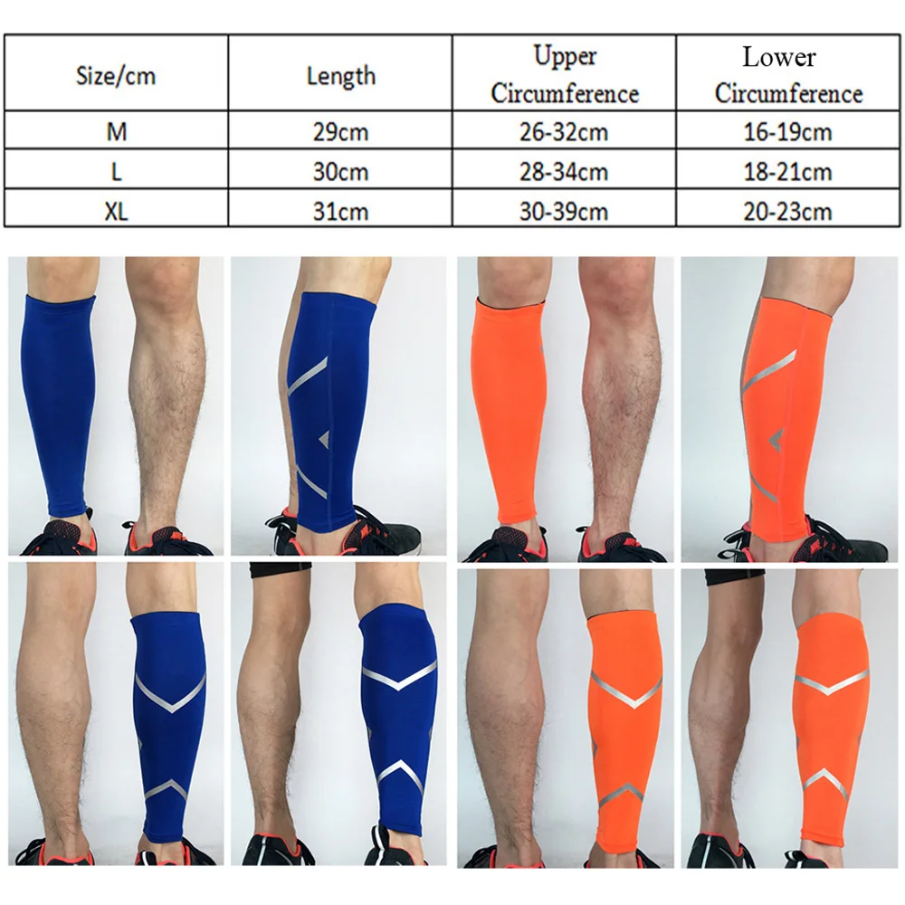 Sport Been Sokken Mouwen Ondersteuning Onderbeen Ademend Reflecterende Strip Ontwerp SPSLF0014