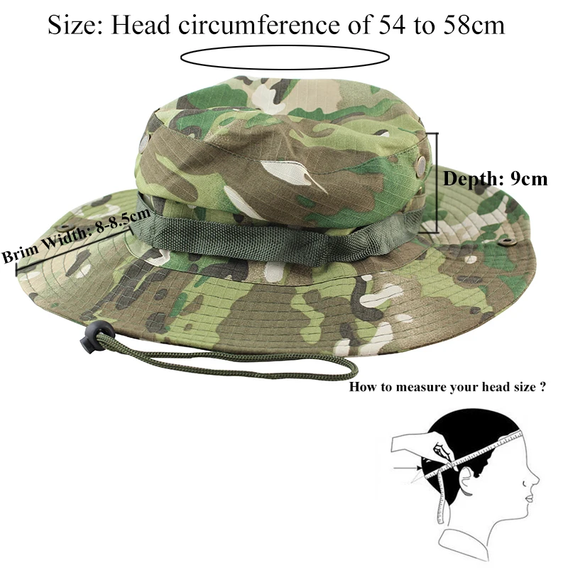 6 Colors Tactical Airsoft Sniper Camouflage Boonie Hats Nepalese Cap Militares Army Mens Bucket Hat Military Accessories Male