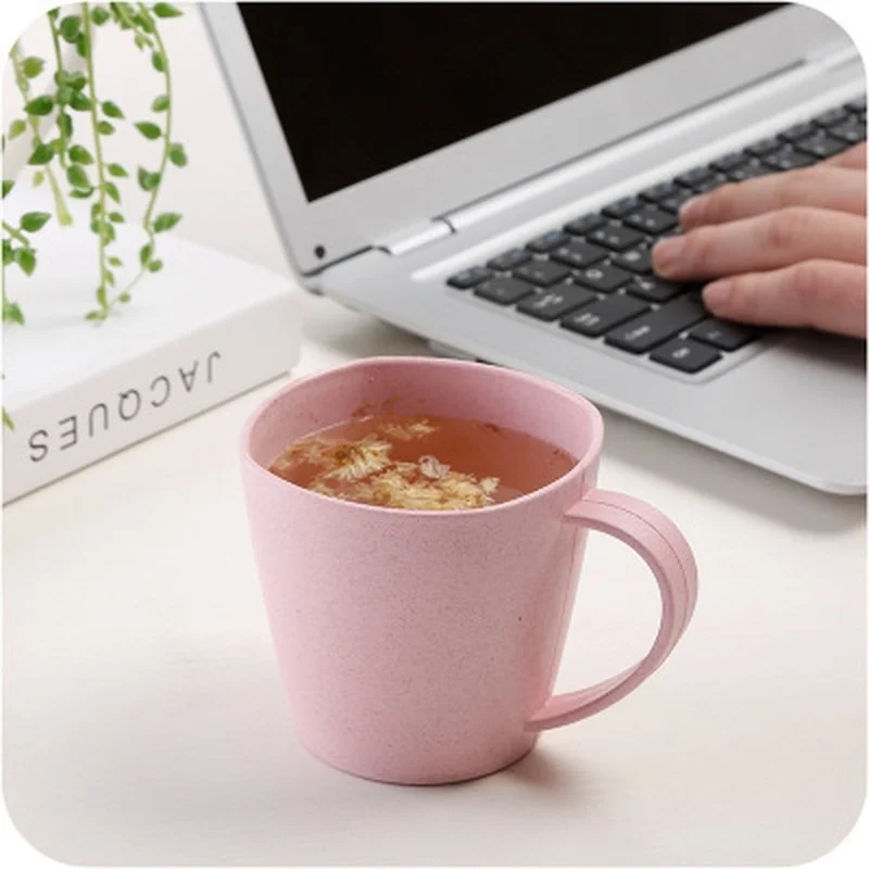 Healthy Wheat Straw Milk Mugs Environmental Protection Thick Anti-hot Cups Excellent 1Pc Mug