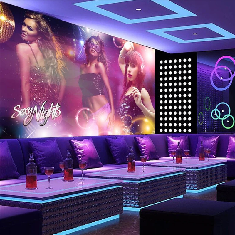 custom Europe bikini beauty nightclub bar KTV decorative large mural wallpaper bedroom decoration wall stickers