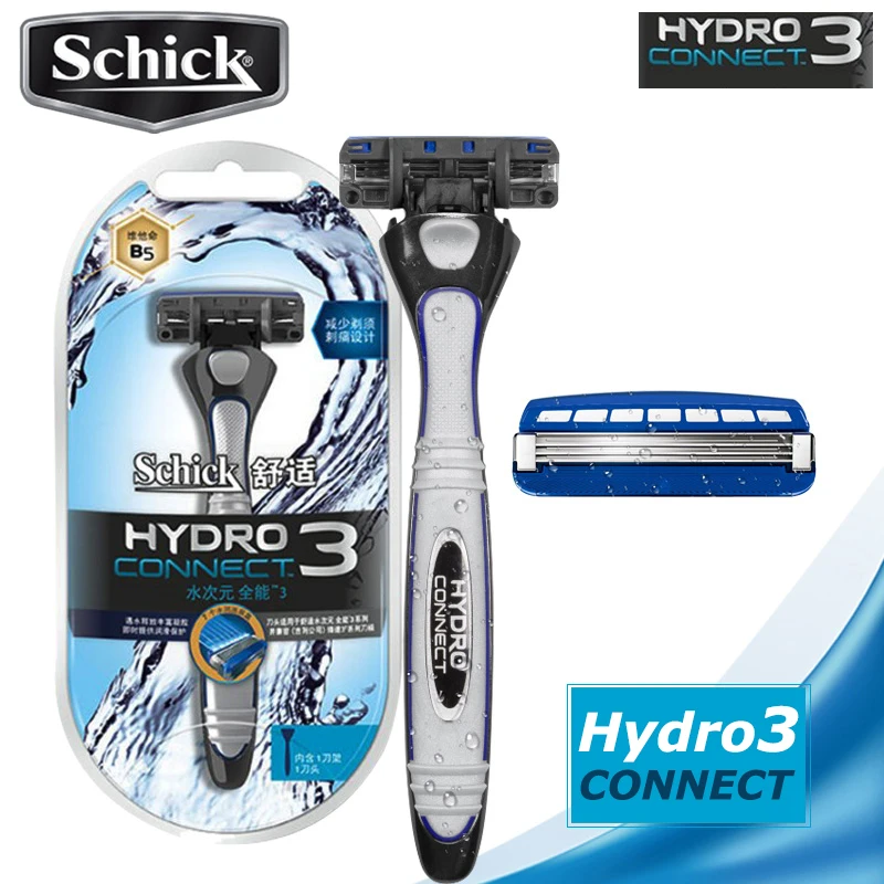 Original Schick Hydro 3 CONNECT Razor Men Safety Shaving Body Hair Beard Shaving Upgraded Moisturized Shaving Manual Razor