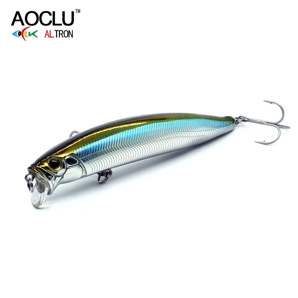 AOCLU Seabass Killer Floating Wobbler 105mm 17.9g 0.1-0.5m Hard Bait Minnow Jerk Fishing Lure Weight Transfer Long Casting Hooks