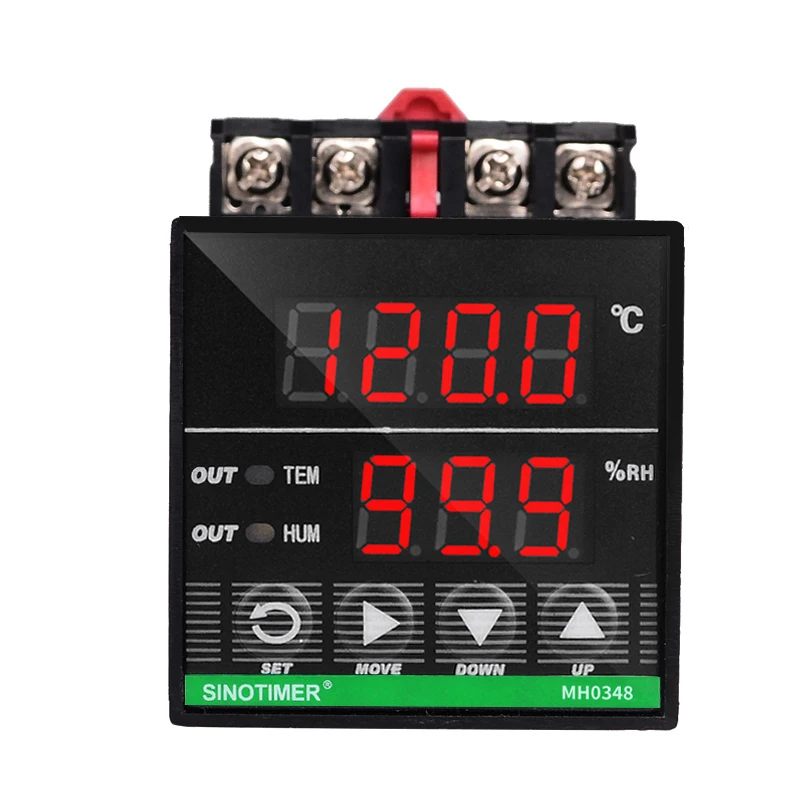 Size 1/16 (48*48mm) DIN RAIL Mounted Intelligent Digital Temperature and Humidity Controller Sensor Cable 3m with Mounting Base