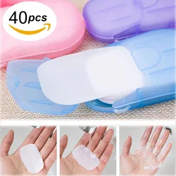 40PCS Portable Soap Paper Disposable Soap Paper Flakes Washing Cleaning Hand for Kitchen Toilet Outdoor Travel Camping Hiking