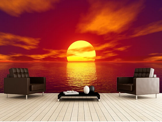 Custom wallpaper landscape,Red Sunset,3d photo wallpaper murals for living room bedroom TV setting wall waterproof wallpaper