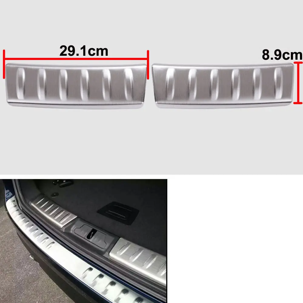 

BBQ@FUKA 2x Car Rear Tail Door Sill Guard Protector Plate Cover Stainless Styling Stiker Fit For Jaguar F-PACE 2016