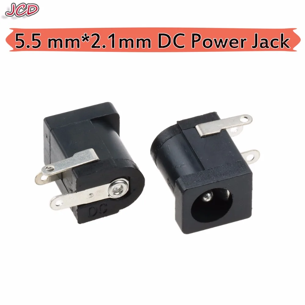 JCD PCB Mount 5.5 x 2.1 mm Female DC Power Black Jack Plug Socket Connector G08 Drop ship 5.5*2.1mm DC Power Jack Socket Female