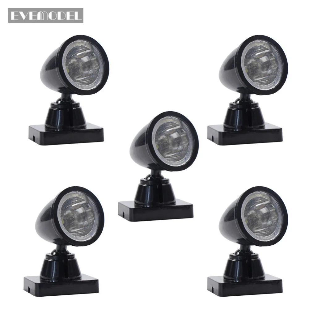 Evemodel 5pcs Model Railway O Scale 1:50 Christmas Lamp Spotlight Flood Lights Warm White LEDs LYC18