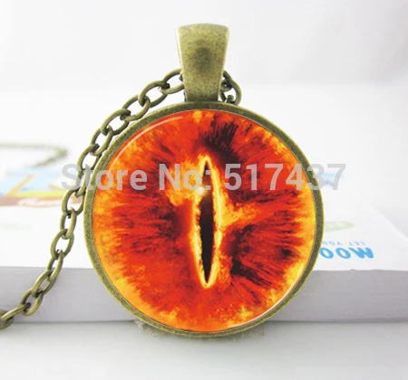 1 PC   Sauron Evil Necklace Evil Eye Pendant  Glass Photo Jewelry, Dragon eye Necklace ,eye pendant necklace HZ1