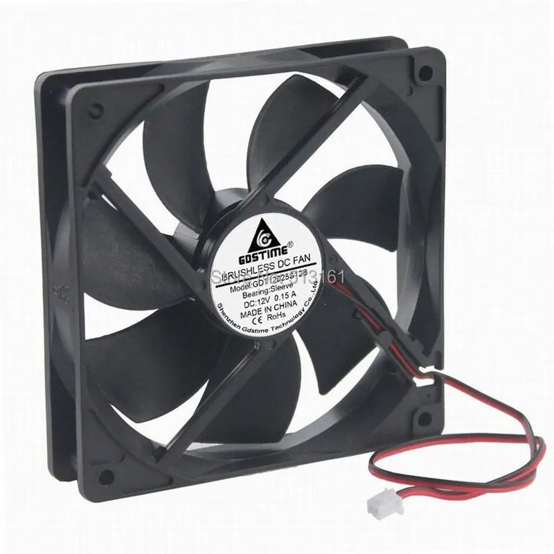 Gdstime 120 mét 12 cm 2Pin Cooler 12025 S 120 mét x 120 mét x 25 mét DC 12 V trường hợp Làm Mát Fan